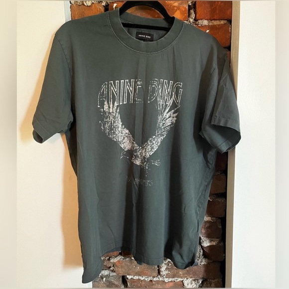 ANINE BING T-Shirt Lili Tee Eagle washed color graphic tee L - Picture 3 of 9